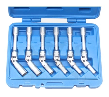 Izzító gyertyaszerelő készlet 3/8" csuklós 6 db-os 150 mm-es BGS