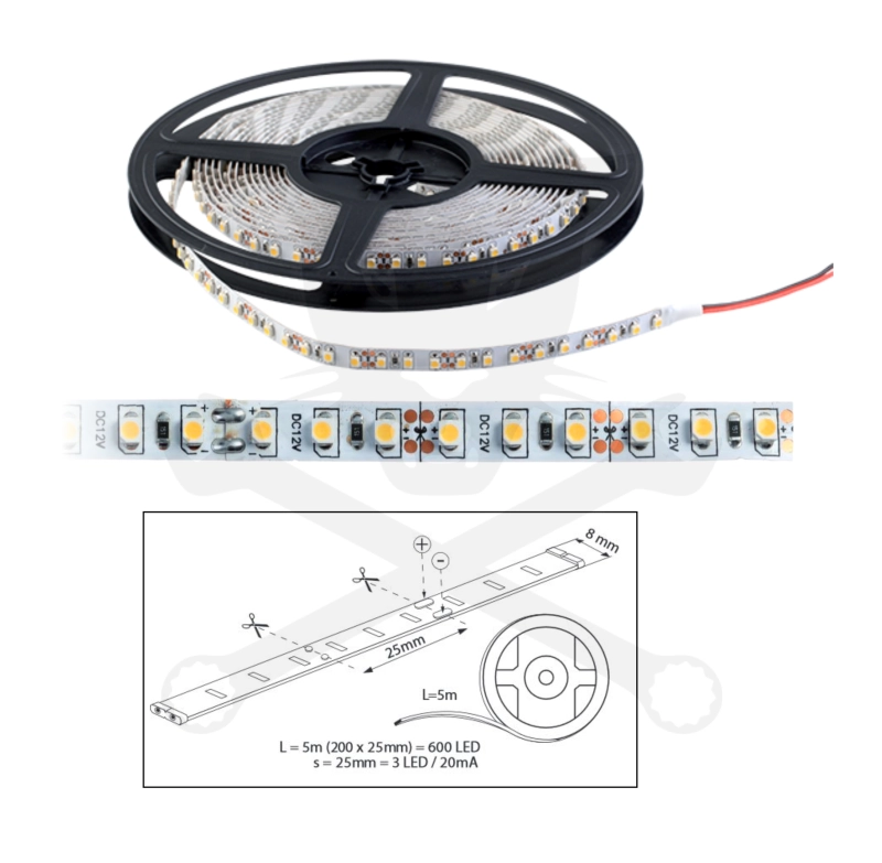 Szalag LED 3528 beltéri 120 db/m - 3000K -  ELMARK