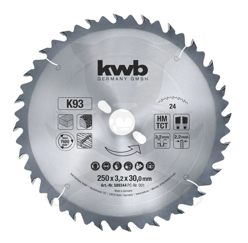 Körfűrészlap, keményfémlapkás 600x5.2x3.8 mm KWB