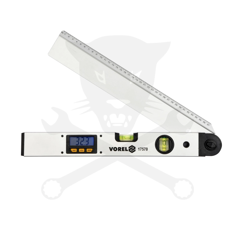 Szögmérő digitális 400 mm vízmértékkel LCD kijelzős Vorel