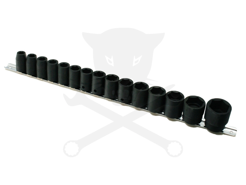 Légkulcsfej készlet 1/2" 15 db 10-30 mm metrikus rövid Genius