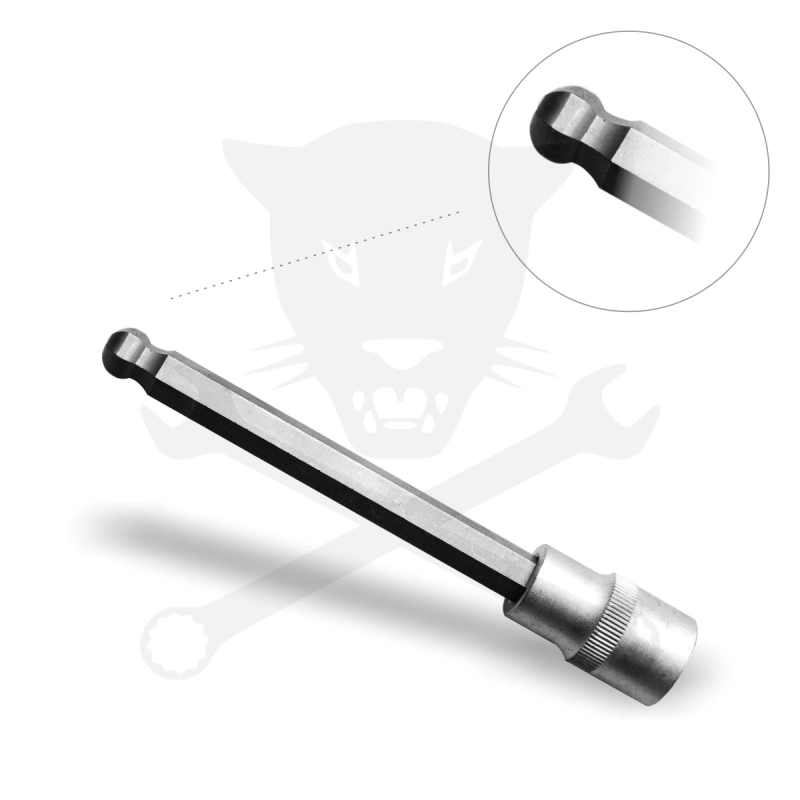 Rátűzőkulcs - crowa+bit 1/2" imbusz  8 mm, hosszú, gömbvégű