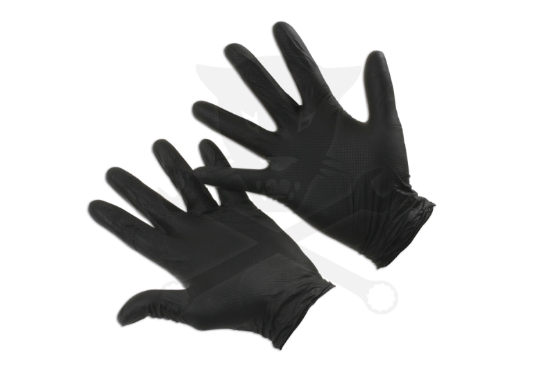 Kesztyű Grippaz 100% Nitril  8/M - dobozos 50 db-os - FEKETE
