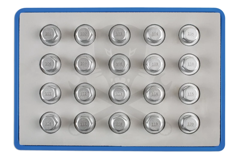 Kerékőr kulcs készlet Opel/Vauxhall gyári kerékőrökhöz 20 db 101-120