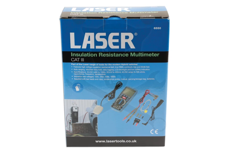 Multiméter, szigetelésvizsgáló CAT III - Hibrid járművekhez - LASER
