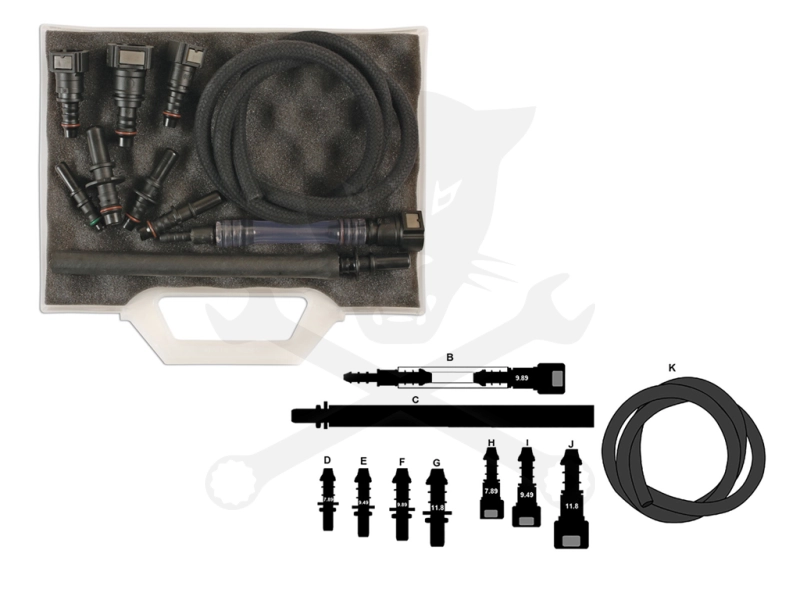 Diesel üzemanyag légtelenítő levegős adapter készlet vákuumpumpához