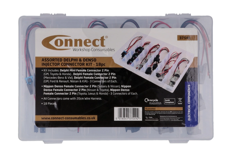Injektor elektromos csatlakozó készlet Delphi, Denso 18 db-os