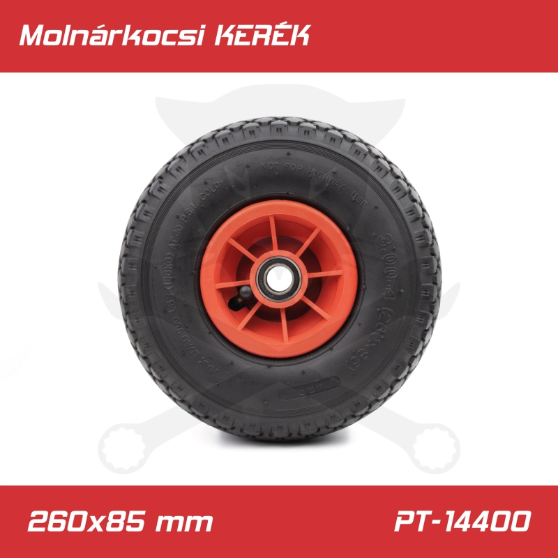Molnárkocsi KERÉK műa.felnis csapágyas - gumitömlős 3.00-4 / 260x85mm
