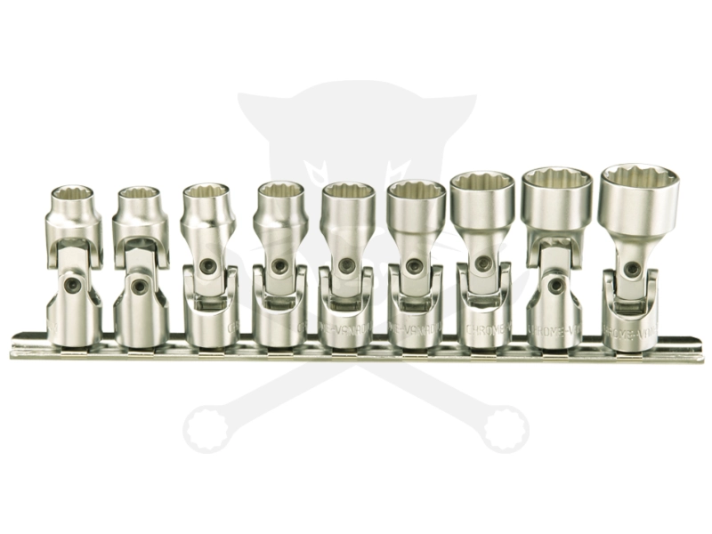 Dugókulcs - crowafej készlet 1/4" 12 sz. csuklós, 6-14 mm Genius
