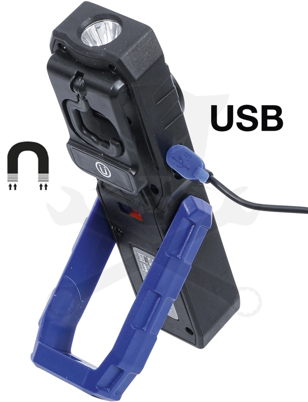 Szerelőlámpa LED 01 COB + 1 ledes dönthető akkus 10W szerelőlámpa -BGS