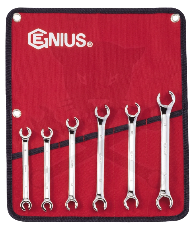 Fékcsőkulcs készlet 6 db-os 9-21 mm - Genius Tools