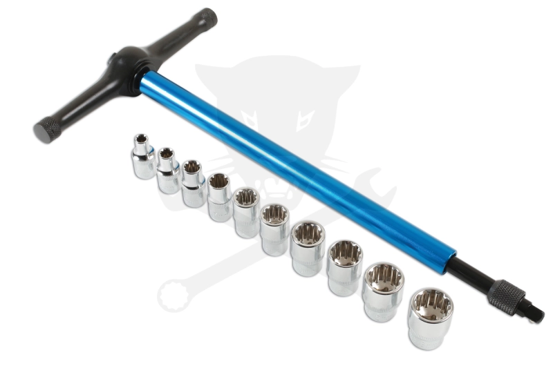 Dugókulcs készlet Gear Lock - Alldrive 1/4" racsnis T-hajtószárral -TS20