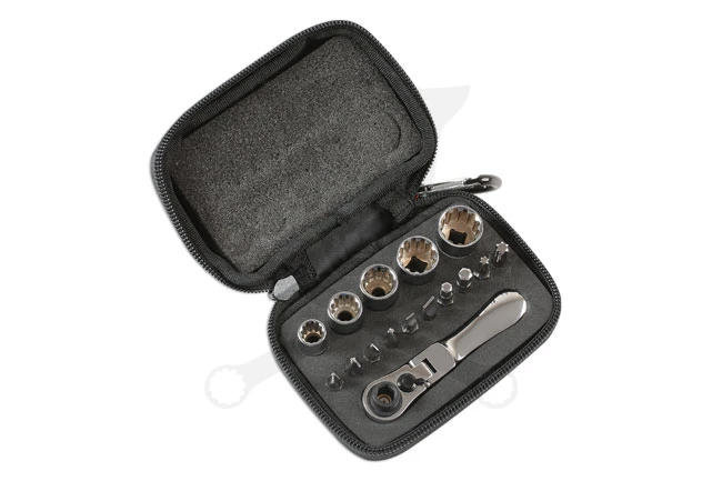Dugókulcs készlet Gear Lock - Alldrive 1/4" 16 db-os készlet - Laser