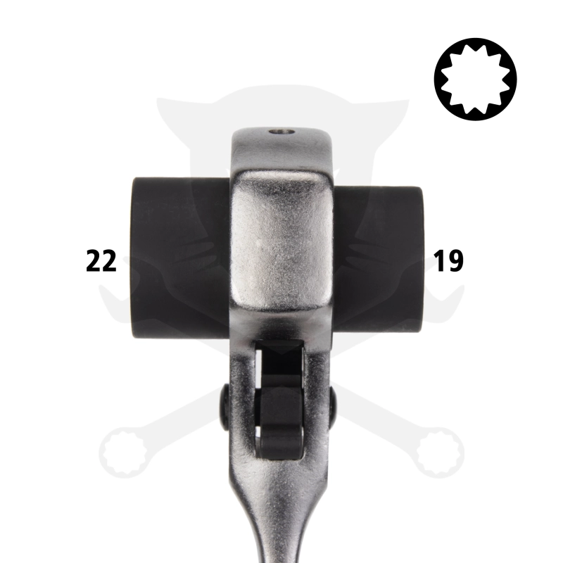 Crowa racsnis kulcs kettős 19x22 mm - Laser