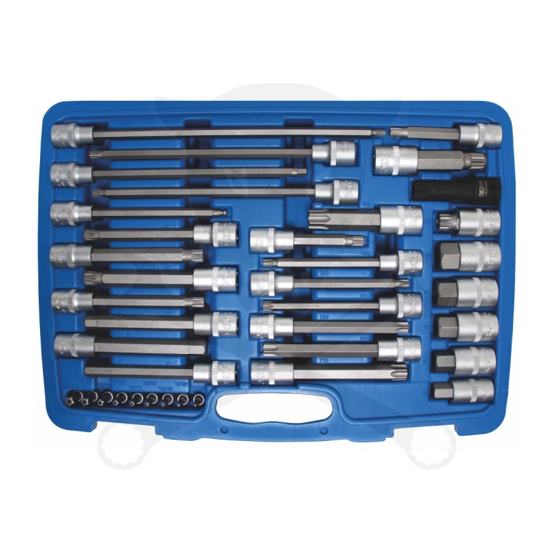 Rátűzőkulcs - crowa+bit készlet 1/4-1/2" imb.+TX+XZN+RIBE 38 részes BGS