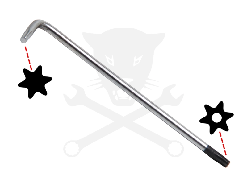 Torxkulcs "L" alakú extra hosszú T10 torx-lyukas torx - BGS