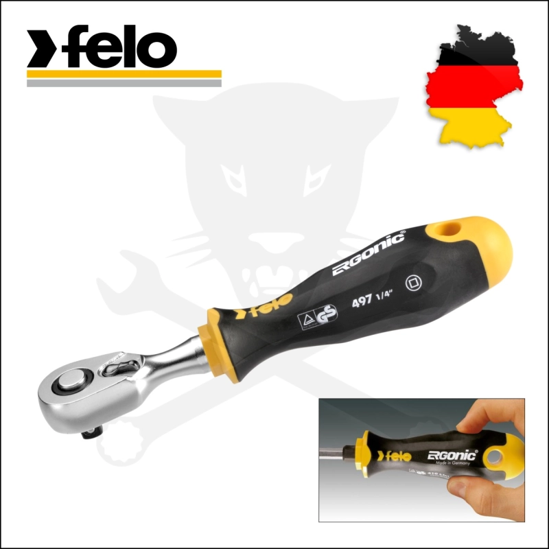 Racsnis hajtószár 1/4" 72 fogas ipari - Felo Ergonic