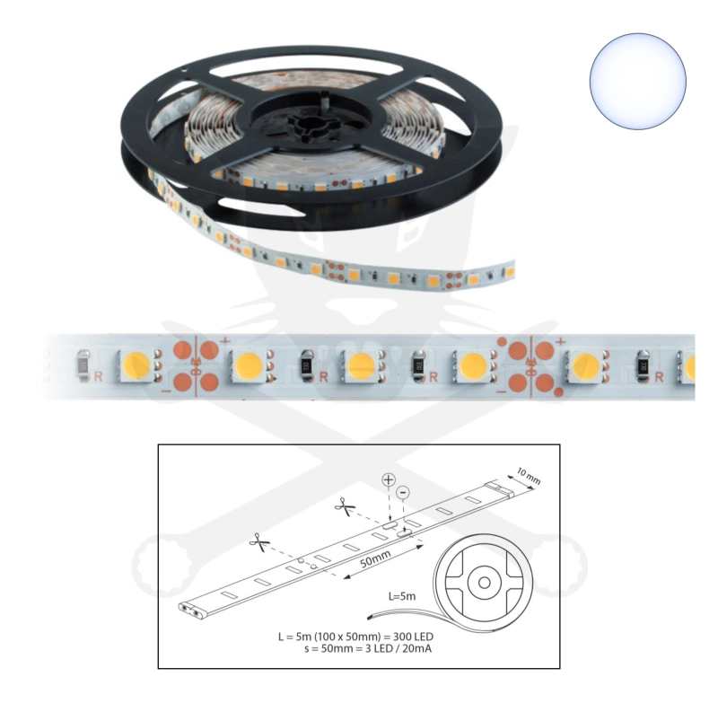 Szalag LED 5050 beltéri 60 db/m - 6500K - ELMARK