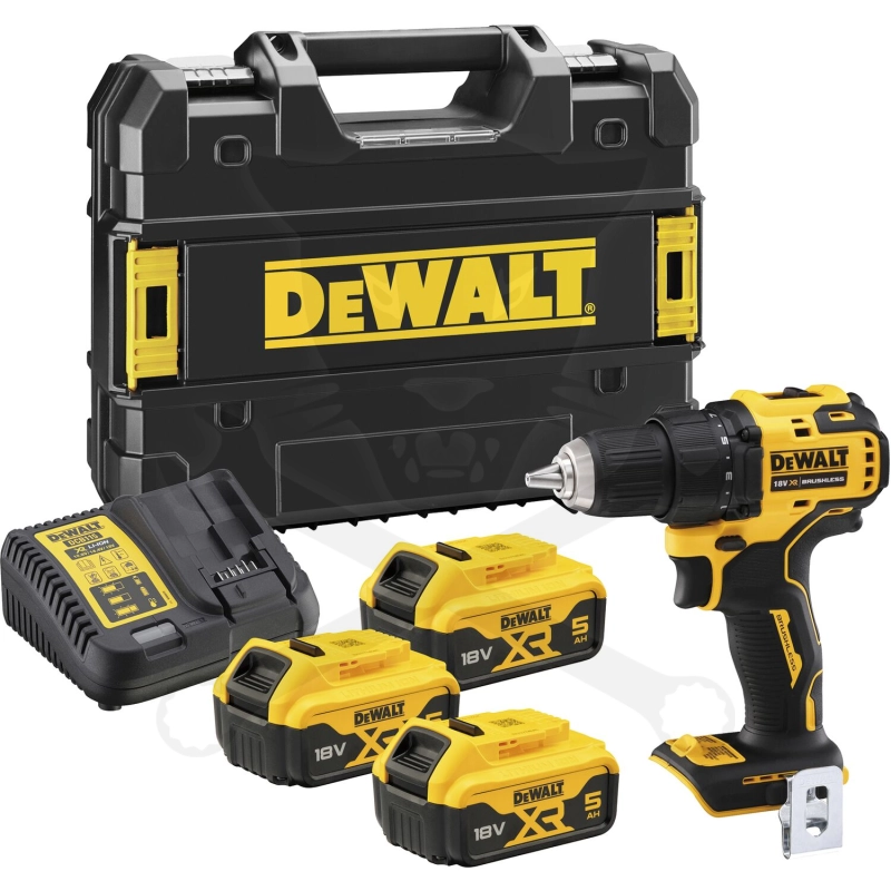 Fúró-csavarozó, akkus 18V 3db 5.0Ah Li-ion - kefementes - DeWalt