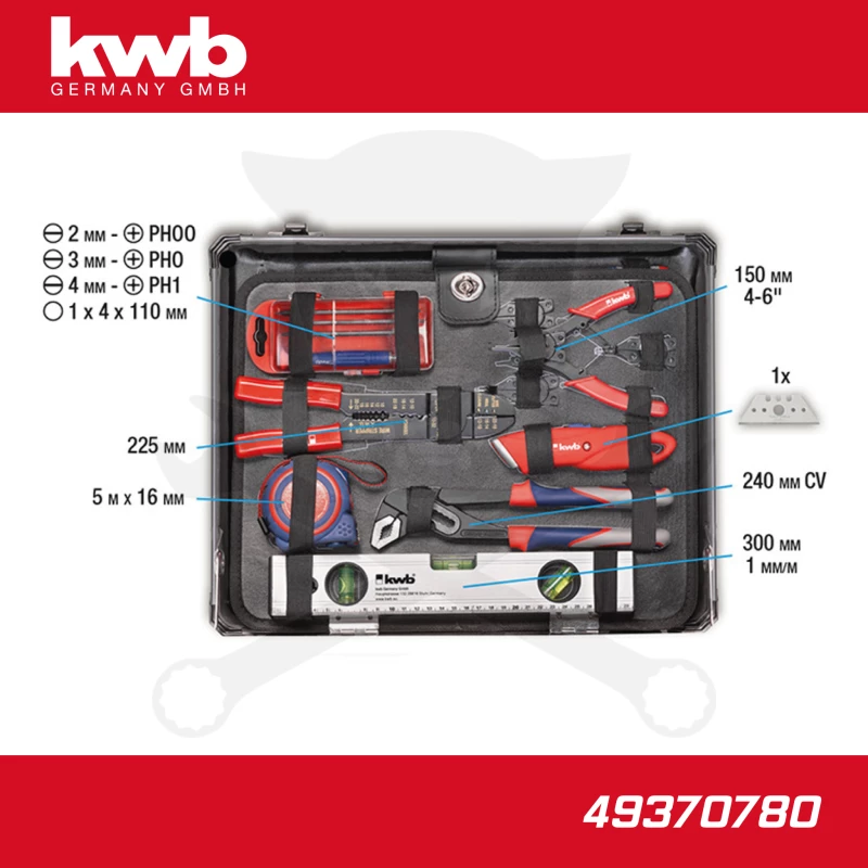 Szerszámkészlet 129 db-os koffer készlet 1/2"-1/4" vegyes - KWB