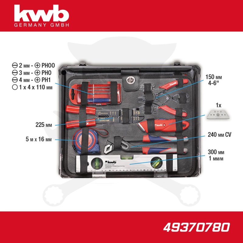 Szerszámkészlet 129 db-os koffer készlet 1/2"-1/4" vegyes - KWB