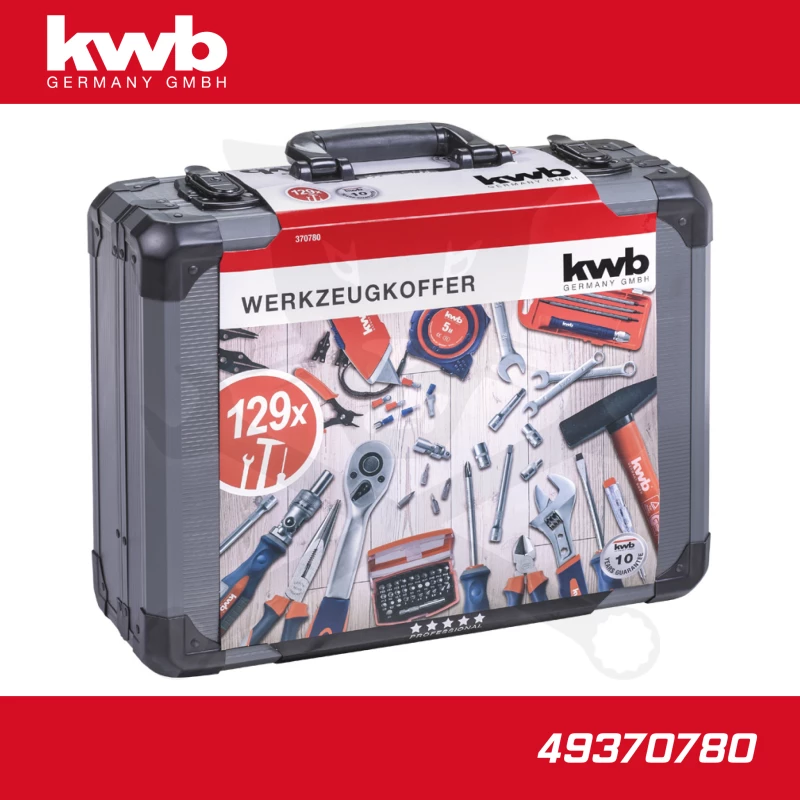 Szerszámkészlet 129 db-os koffer készlet 1/2"-1/4" vegyes - KWB