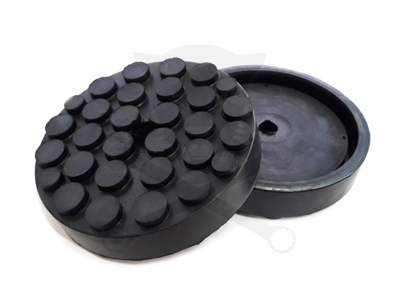 Gumipogácsa csápos emelőhöz 120/110 mm-es peremes+betét-lyukas-pötty