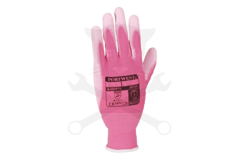 Kesztyű Buck pink - rózsaszín PW poliuretán tenyér 09-es L