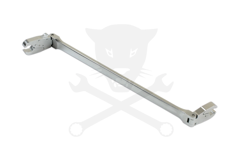 Fékcsőkulcs racsnis, kétoldali csuklós, extra hosszú 10 x 11 mm -Laser