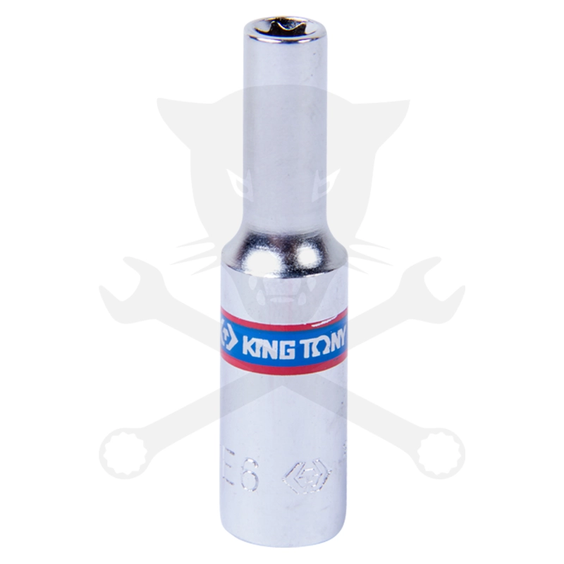 Dugókulcs - crowafej 1/4" belső torx hosszított E06 KingTony