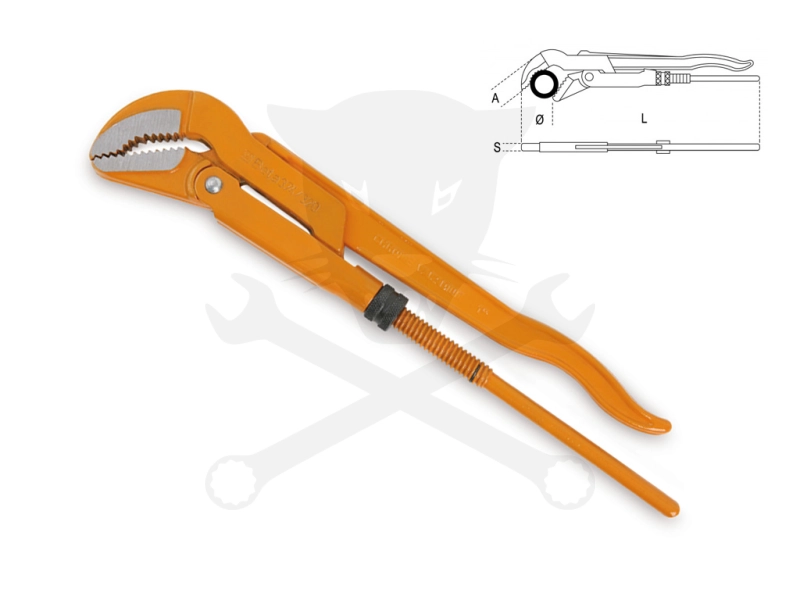Csőfogó 45 fokos 1" max. 34 mm - keskeny pofa - Beta