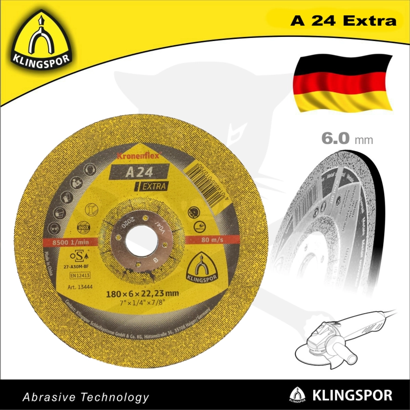 Tisztítókorong 180x6.0 mm A24 Extra - acél - KLN