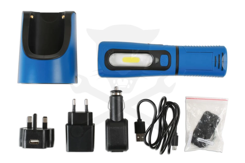 Szerelőlámpa LED 01 COB ledes 3W+1W UV lámpa +dokkoló -TS20