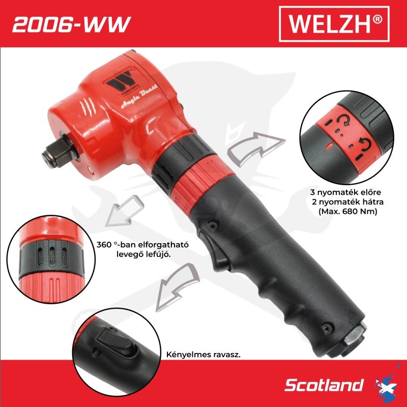 Légkulcs  1/2"  680 Nm "Rúd alakú" CSAK: 90 mm "A SAROK FENEVAD" Welzh