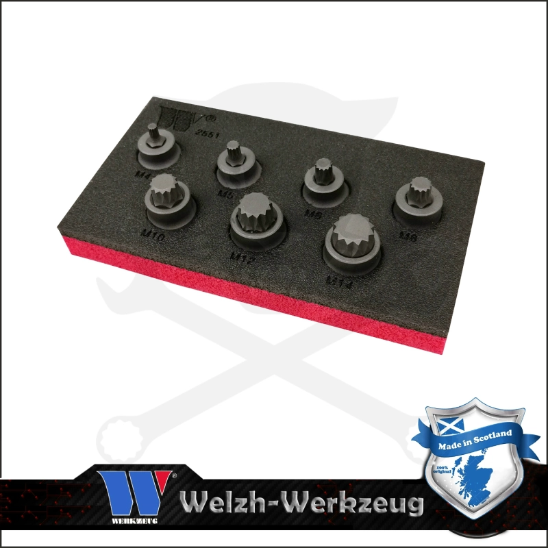 Rátűzőkulcs készlet 3/8" XZN Spline M4 - M14 -alacsony- Welzh