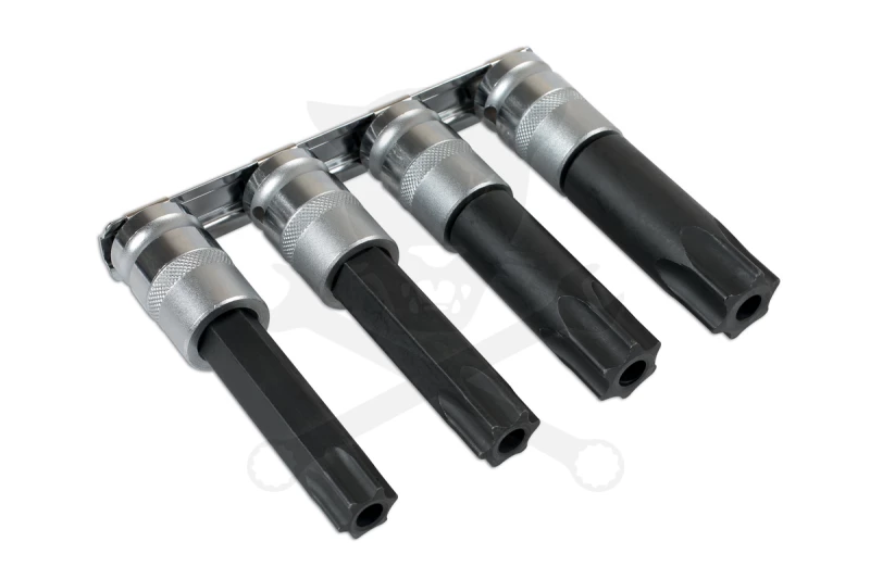 Rátűzőkulcs - crowa+bit készlet furatos torx 4 db  T70-T80-T90-T100