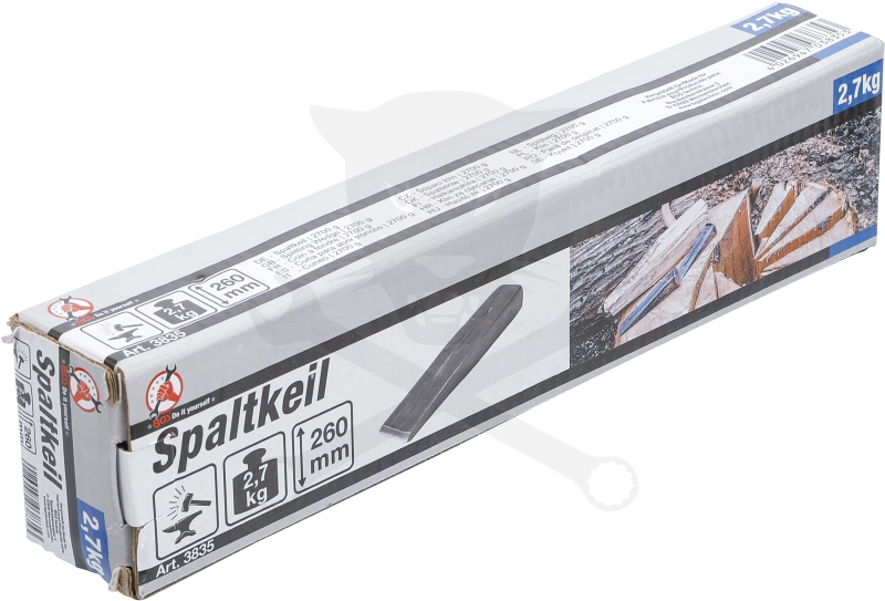 Hasító ék 2700 gramm 260 mm - acél - Kraftmann
