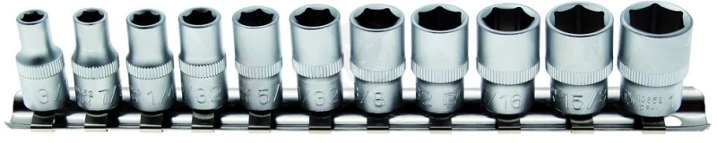 Dugókulcs - crowafej készlet 1/4" 6 lap rövid COLOS 11 db-os