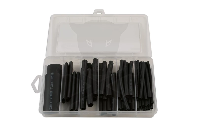 Hőzsugorcső 60 részes klt, duplafalas, fekete 3.2-19.1 mm