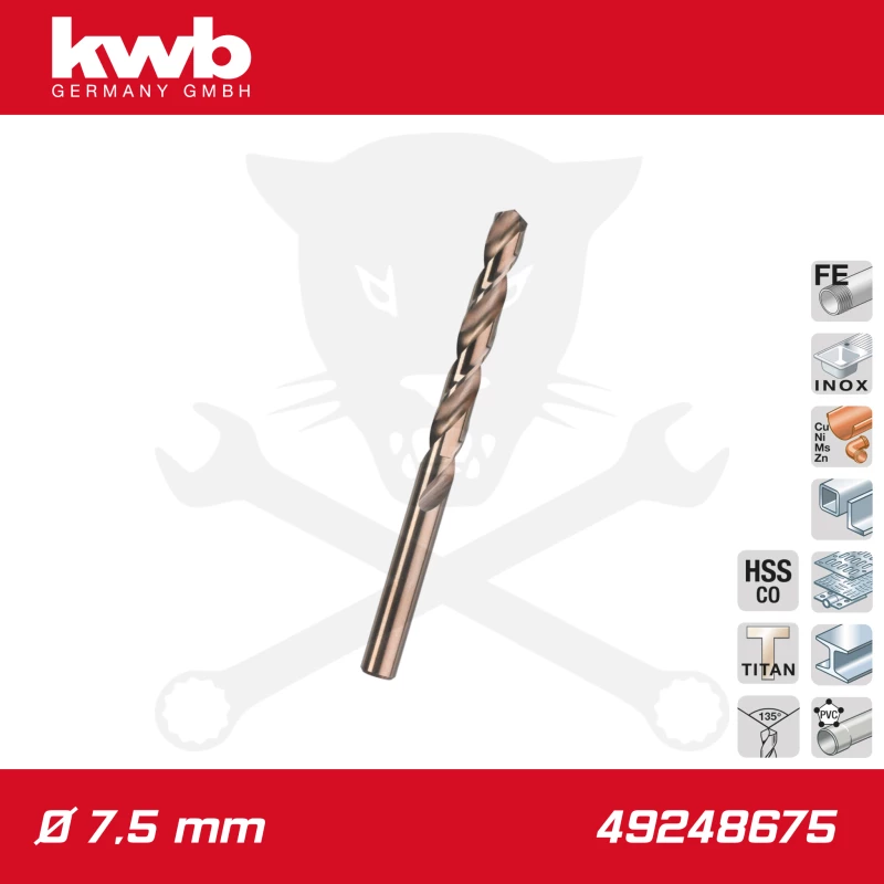 Csigafúró  7,5 mm HSS-G Co5 DIN 338 Twist, profi - KWB