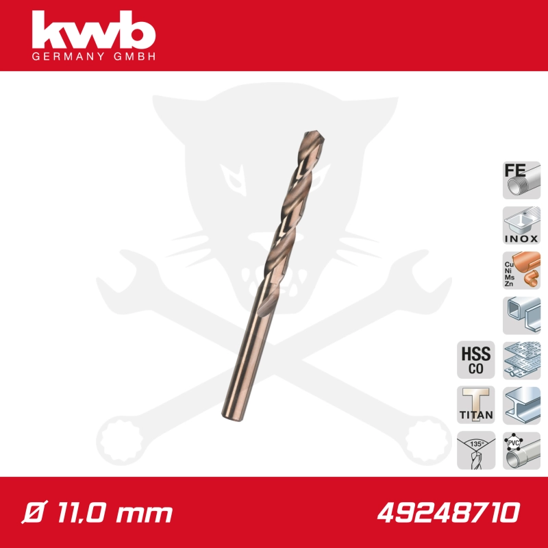 Csigafúró 11,0 mm HSS-G Co5 DIN 338 Twist, profi - KWB