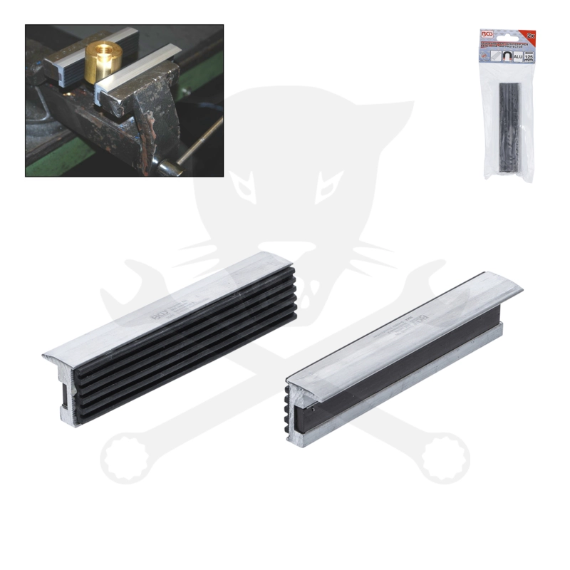 Satuhoz lágy-pofa 125 mm-es gumi betétes 2 db-os - mágneses kivitel BGS