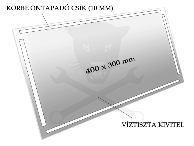 Homokfúvó szekrényhez fólia  90-hez 1 db-os ablakra 400 x 300 mm (PT-SBC90-FA)