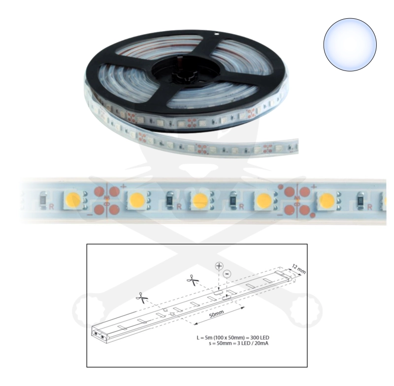Szalag LED 5050 kültéri 60 db/m - 6500K - ELMARK
