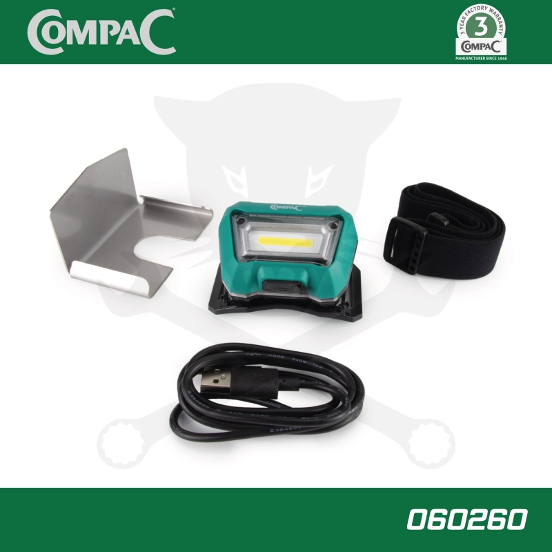 Szerelőlámpa - Krokodilhoz akkus USB okos LED lámpa+szenzor COMPAC CSL