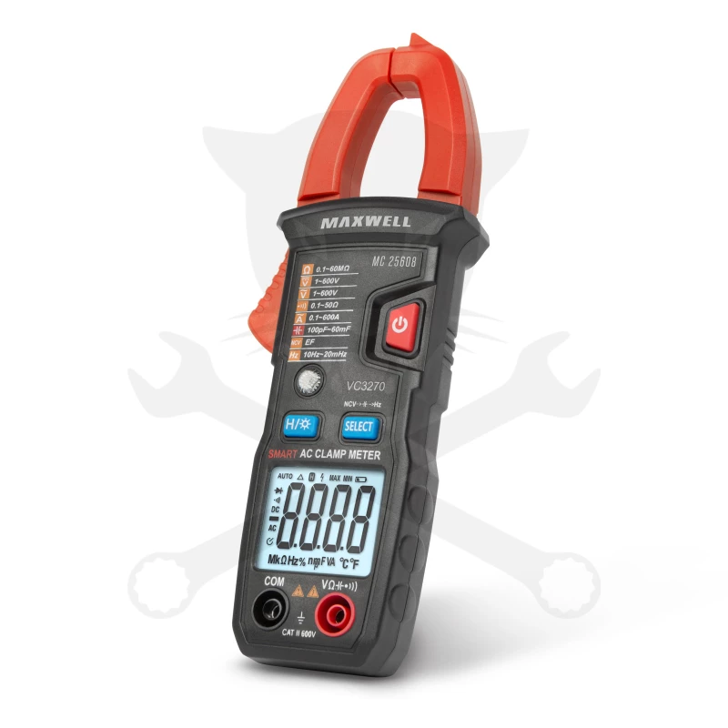 Multimeter, lakatfogós AC/DC 600V / 600A - Maxwell
