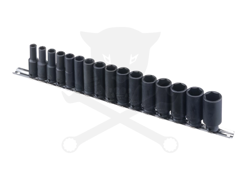 Légkulcsfej készlet 3/8" 16 db 7-22 mm metrikus rövid 6 lapú - Genius