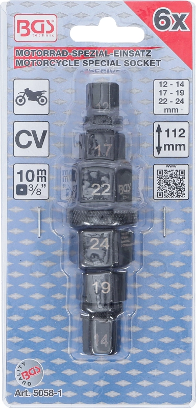 Motorkerékpár speciális imbusz kulcs 6 lépcsős készlet BGS
