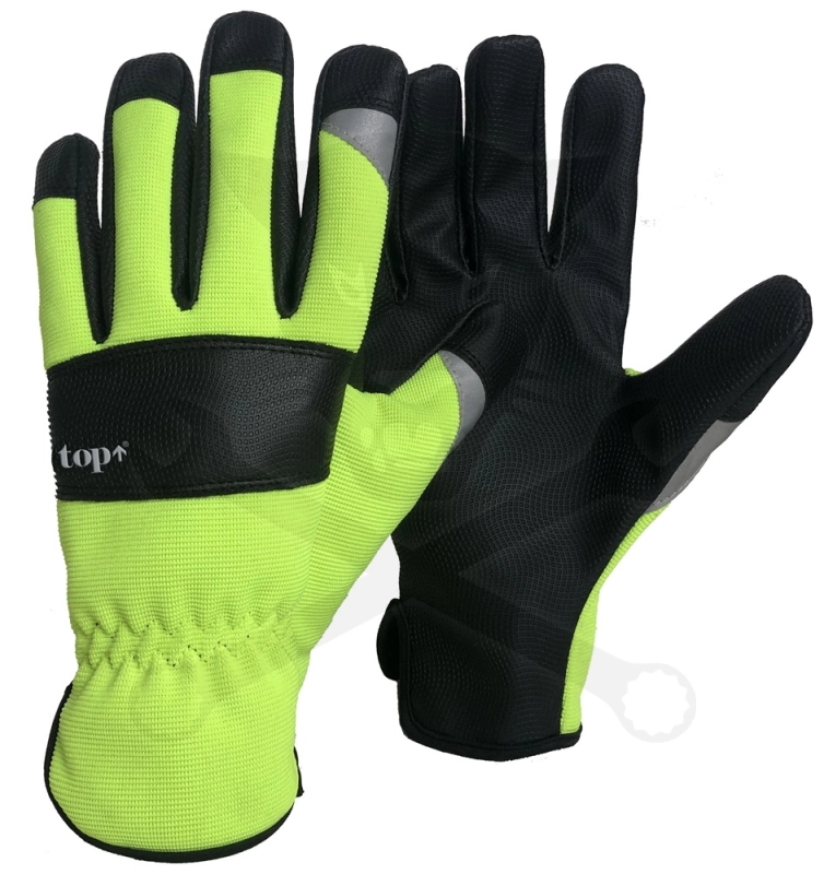 Kesztyű - munkakesztyű - műbőr erősített FLUO  9/L
