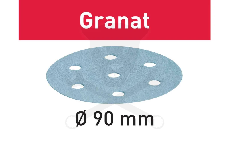 Csiszolópapír, tépőzáras 90 mm STF D90/6 P100 GR/100 Granat 100 db
